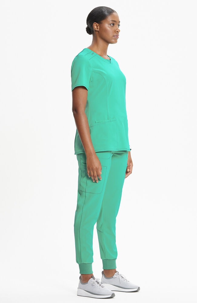 Women s Split Round Neck Solid Scrub Top Infinity Scrubs