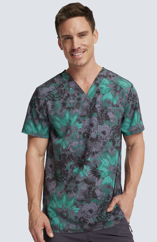 Mens printed hotsell scrub tops
