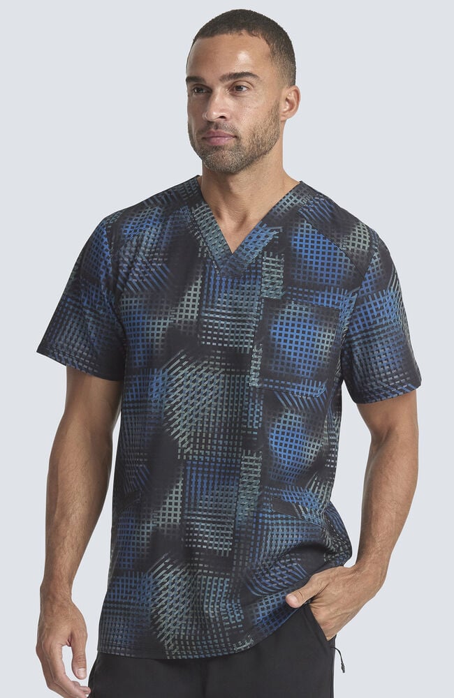 Mens printed scrub tops new arrivals