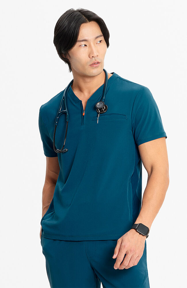 Men's crew top neck scrub top