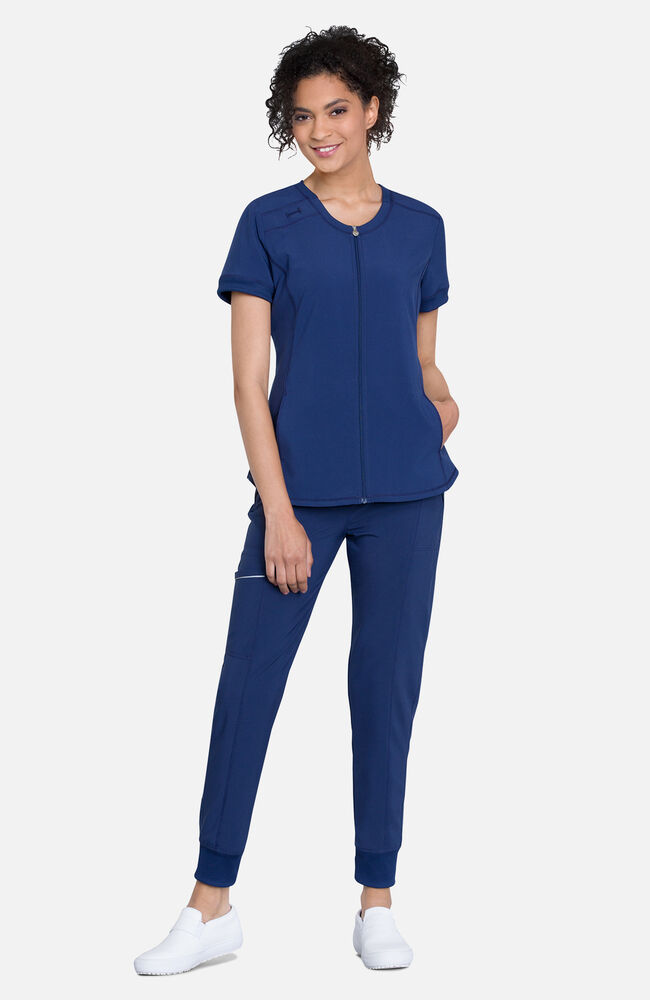 Zipper scrub top shop