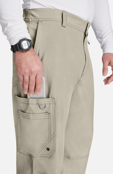 Men's V-Neck Scrub Top & Zip Fly Cargo Scrub Pant Set, , large