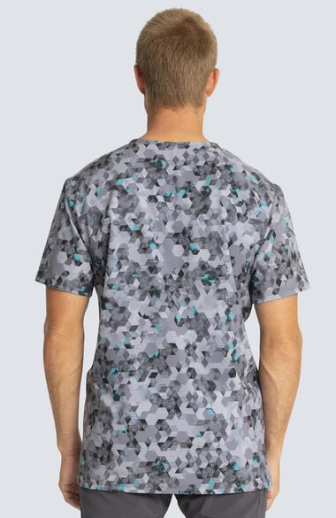 Clearance Men's Abstract Ways Print Scrub Top, , large