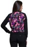 Clearance Women's Zip Front Warm-Up Abstract Print Scrub Jacket, , large