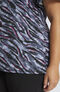 Clearance Women's Mock Wrap Wild For Tie Dye Print Scrub Top, , large
