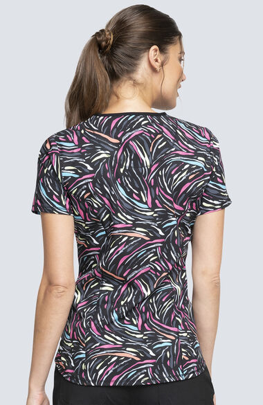 Clearance Women's Glowing For It Print Scrub Top, , large