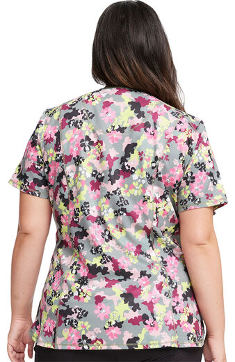 Clearance Women's Floral Camotion Print Scrub Top