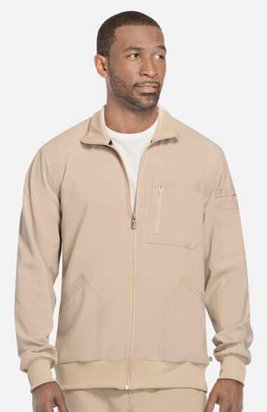 Clearance Infinity Men's Zip Front Warm-Up Solid Scrub Jacket