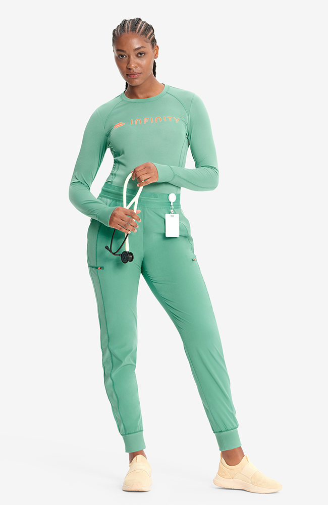 【YOURNUS】Rins U-neck Half Sleeve Women's Logo Performance Long Sleeve Underscrub | Infinity
