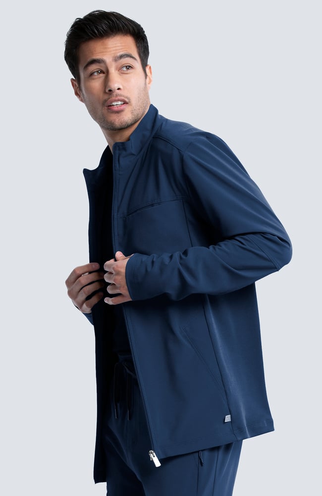 Clearance Infinity Men's Zip Front Solid Scrub Jacket