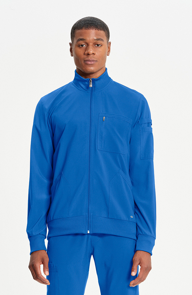 Men's Zip Front Solid Scrub Jacket | Infinity Scrubs