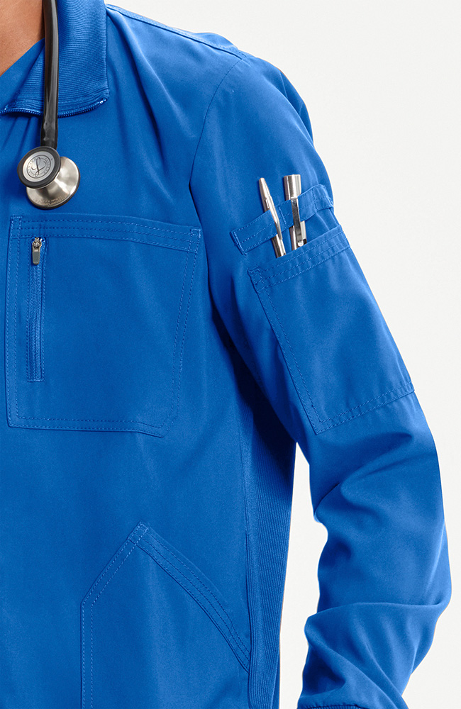 Men's Zip Front Solid Scrub Jacket | Infinity Scrubs