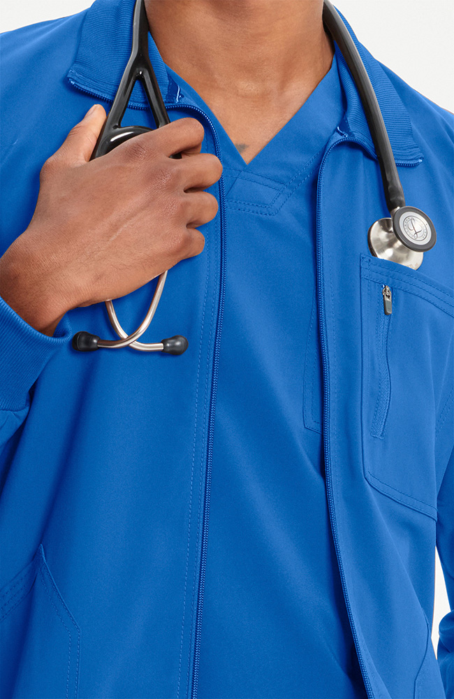 Men's Zip Front Solid Scrub Jacket | Infinity Scrubs