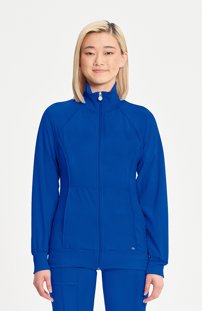 Women's Zip Front Warm-Up Solid Scrub Jacket | Infinity Scrubs Women's Zip Front Warm-Up Solid Scrub Jacket | Infinity Scrubs