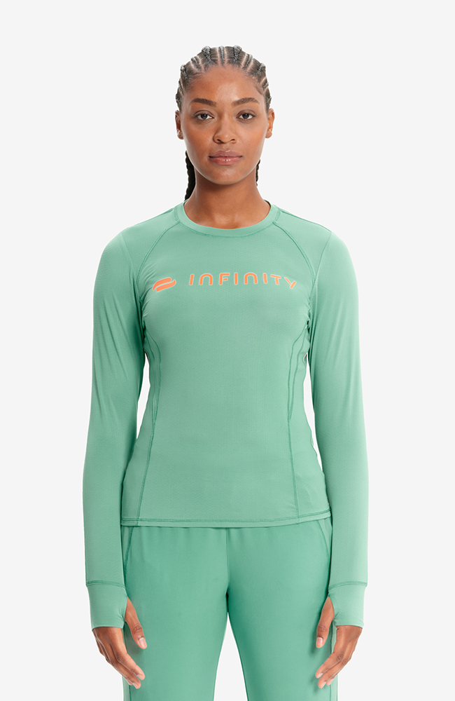 【YOURNUS】Rins U-neck Half Sleeve Women's Logo Performance Long Sleeve Underscrub | Infinity