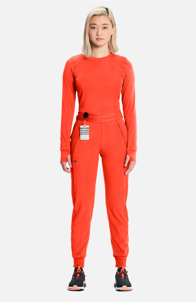 【YOURNUS】Rins U-neck Half Sleeve Women's Logo Performance Long Sleeve Underscrub | Infinity