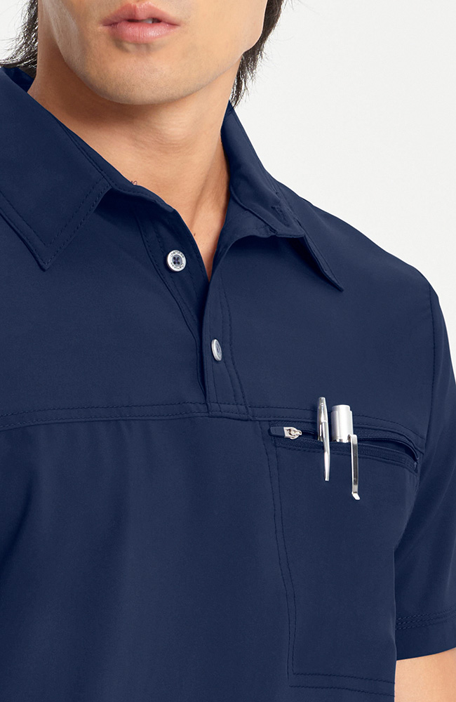 Men's Zip Pocket Polo Scrub Shirt | Infinity Scrubs